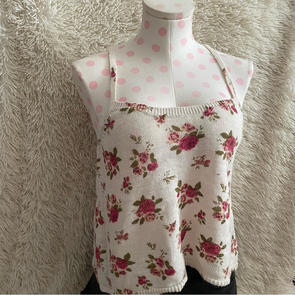 Knit Floral Tank Top